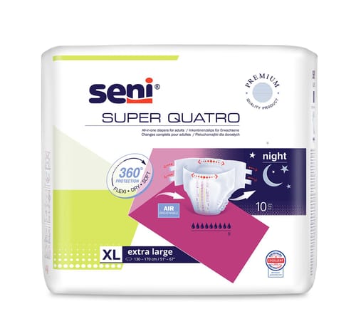 Seni Super Quatro Extra Large scutece incontinenţă 10 buc