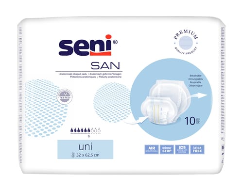 Seni San Uni absorbante anatomice 10 buc