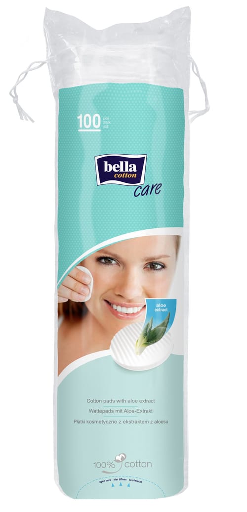 Bella Cotton Care dischete cosmetice cu aloe 100 buc