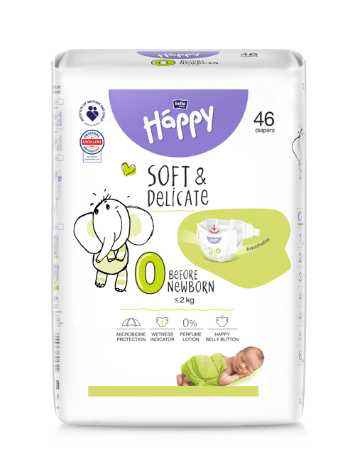 Happy Soft&Delicate Before New Born scutece copii 46 buc