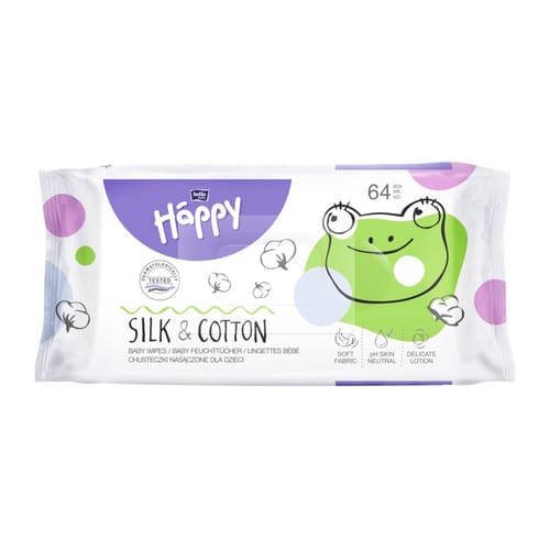 Happy Silk & Cotton Şerveţele umede 64 buc