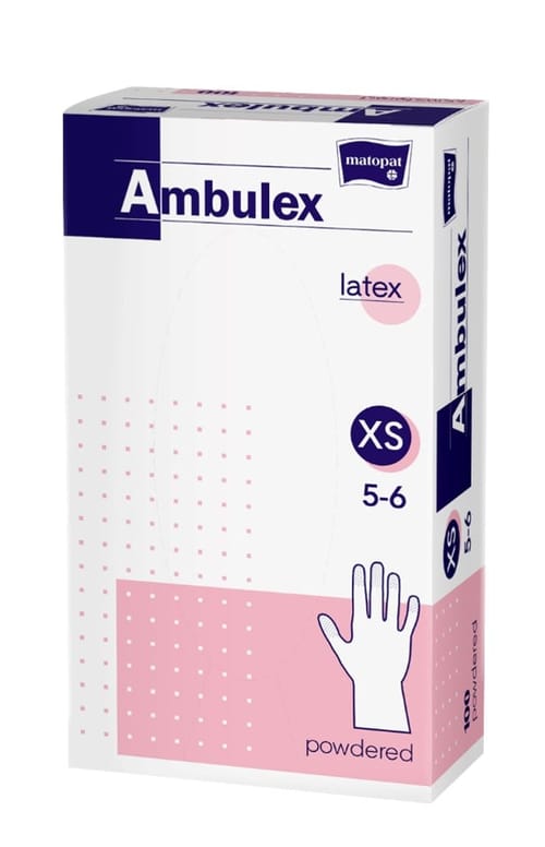 Ambulex mănuşi din latex pudrate nesterile XS 100 buc