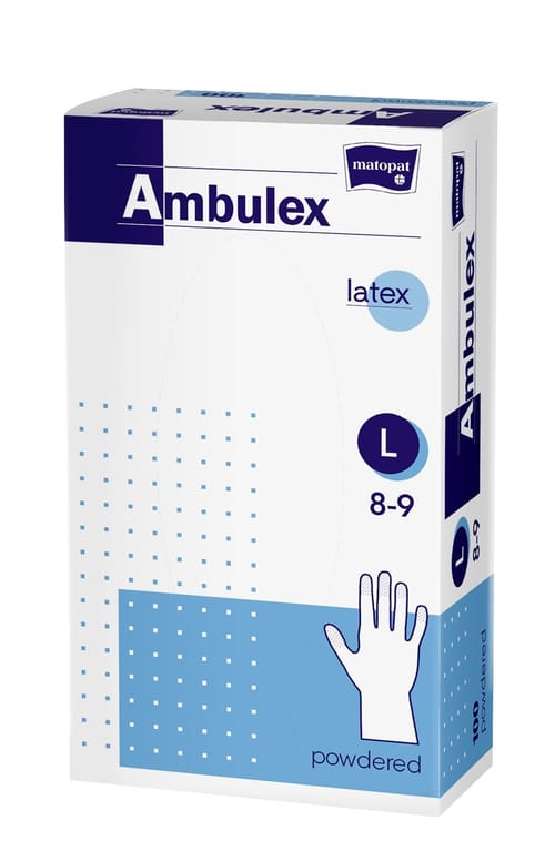 Ambulex mănuşi din latex pudrate nesterile L 100 buc