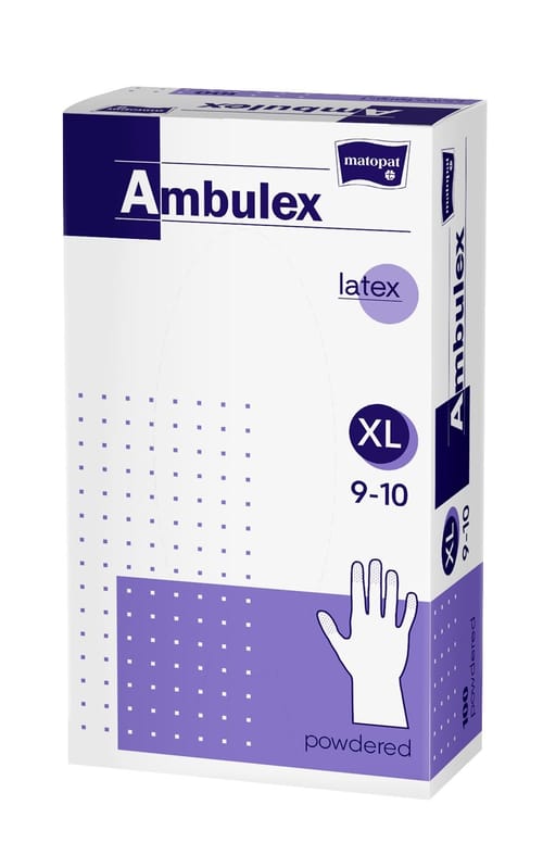 Ambulex mănuşi din latex pudrate nesterile XL 100 buc