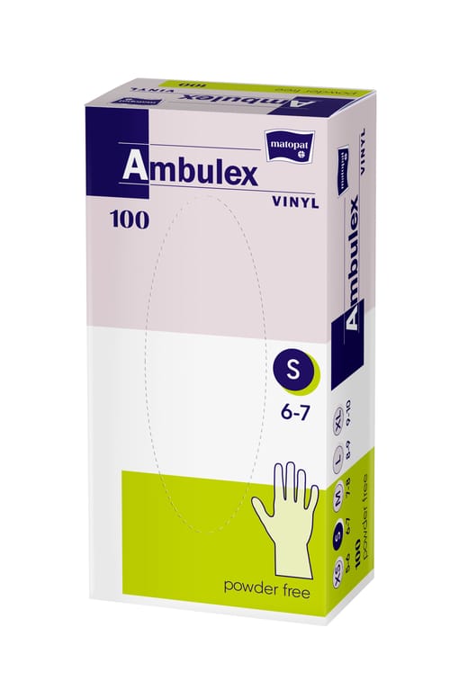 Ambulex mănuşi din vinil nepudrate nesterile S 100 buc