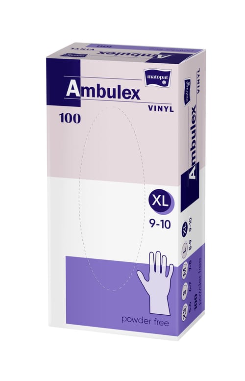 Ambulex mănuşi din vinil nepudrate nesterile XL 100 buc