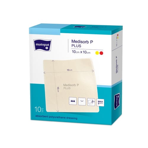 Medisorb P Plus pansament escare din spumă poliuretan 10x10 cm 10 buc