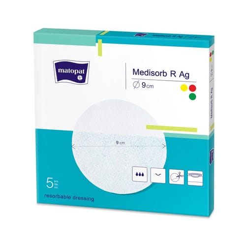 MEDISORB R Ag pansament resorbabil diam 9 cm 5 buc