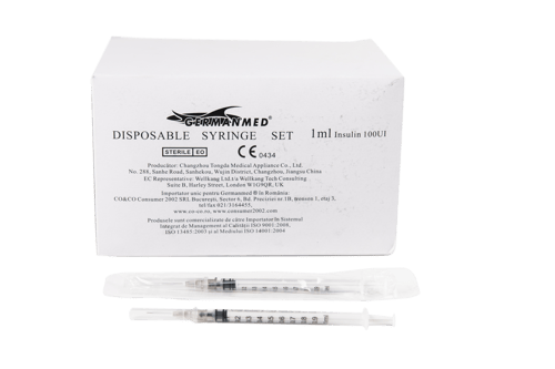 Seringa din 3 parti cu ac – 1 ml