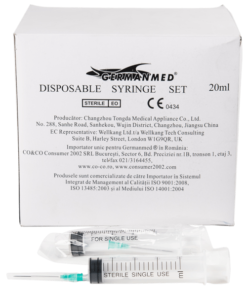 Seringa din 3 parti cu ac - 20ml