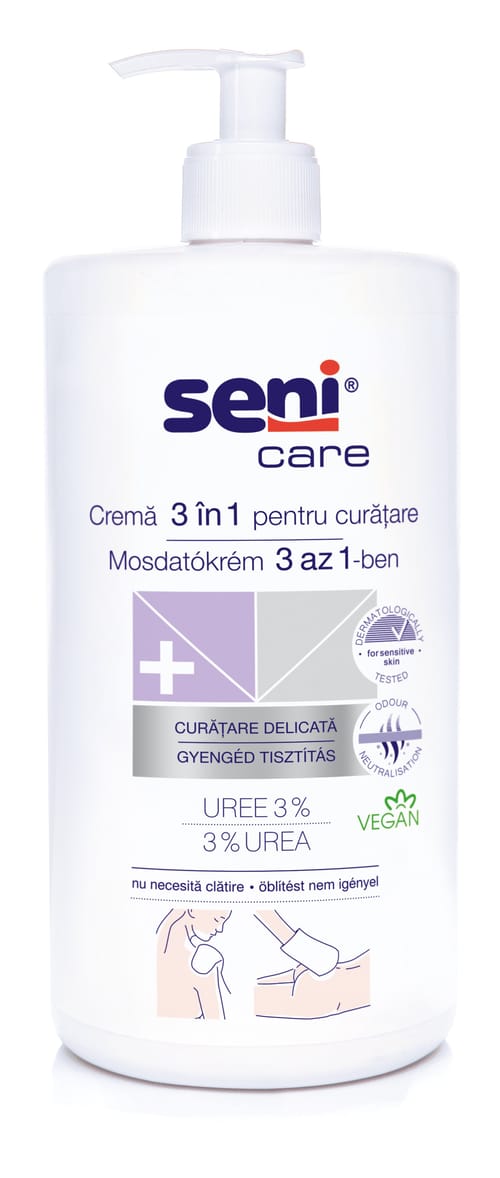 Seni Care Cremă pentru curătare corp 3 în 1 1000 ml