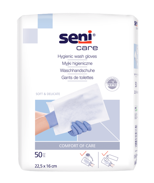 Seni Care Mănuşi igienice de curătare 50 buc