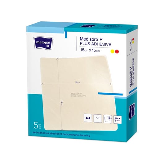 Medisorb P Plus Adhesive pansament steril adeziv 15x15cm 5 buc