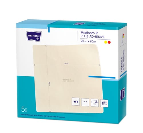 Medisorb P Plus Adhesive pansament steril adeziv 20x20cm 5 buc