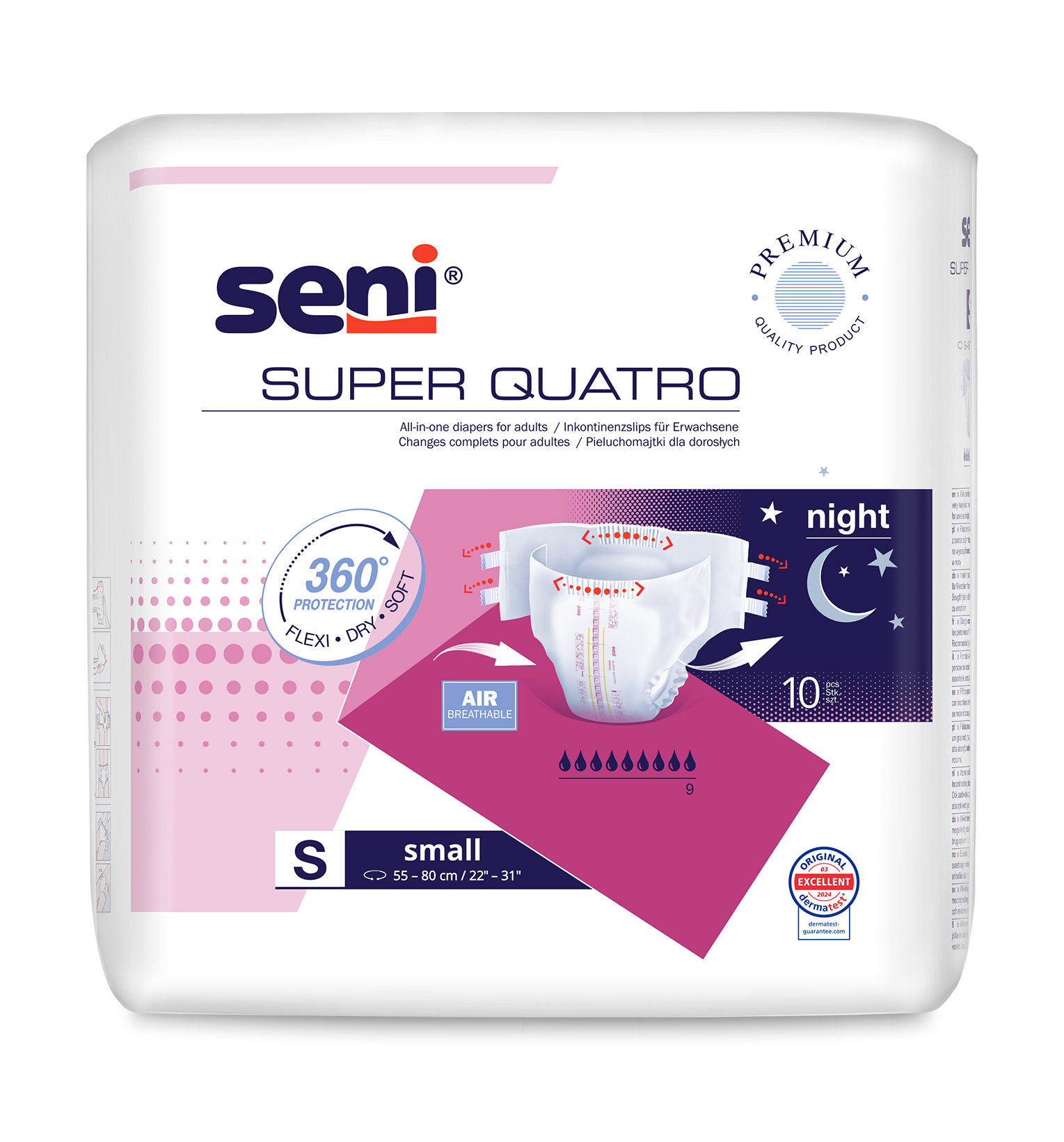 Seni Super Quatro Small scutece incontinenţă 10 buc - 1