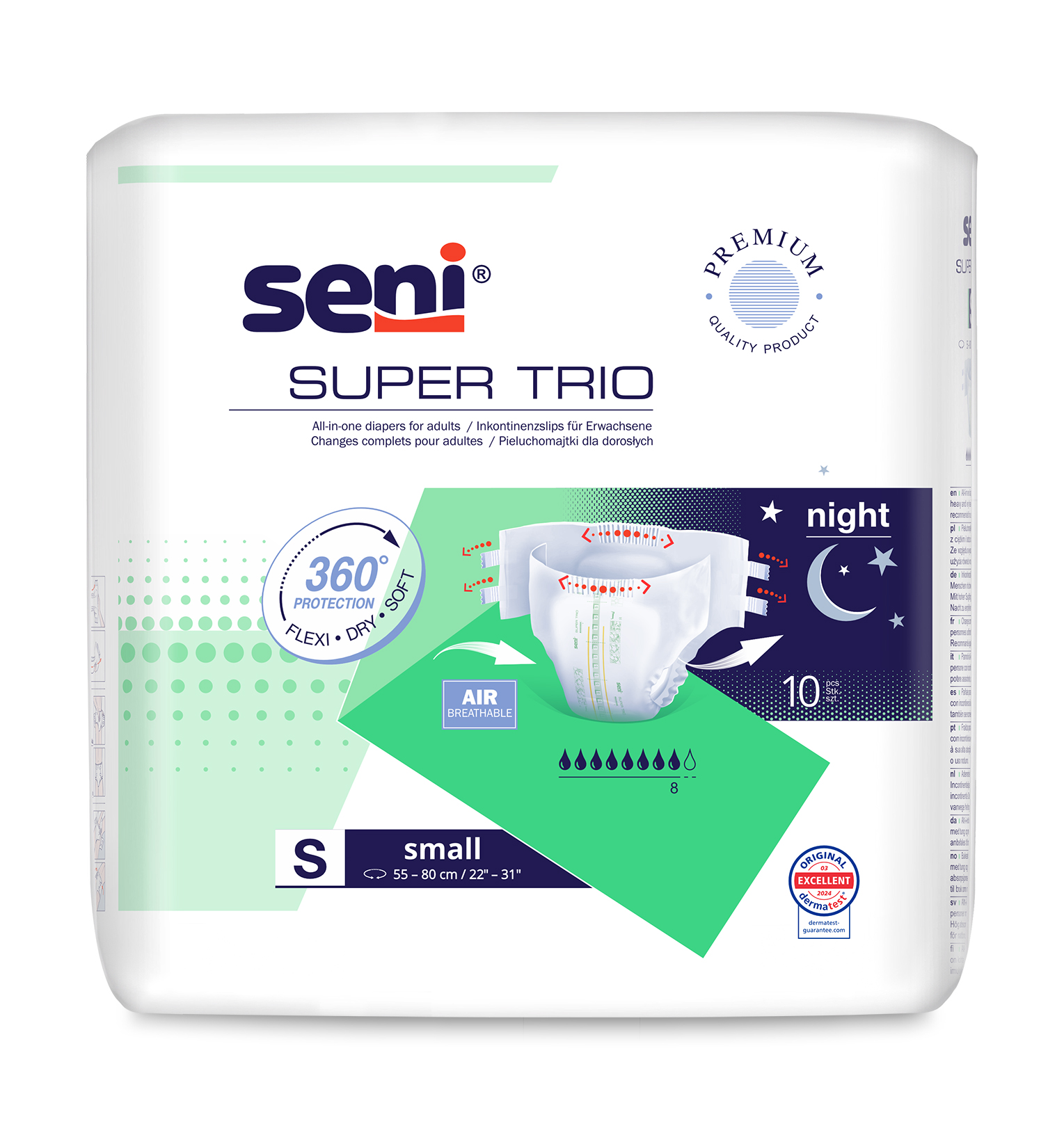 Seni Super Trio Small scutece incontinenţă 10 buc - 1