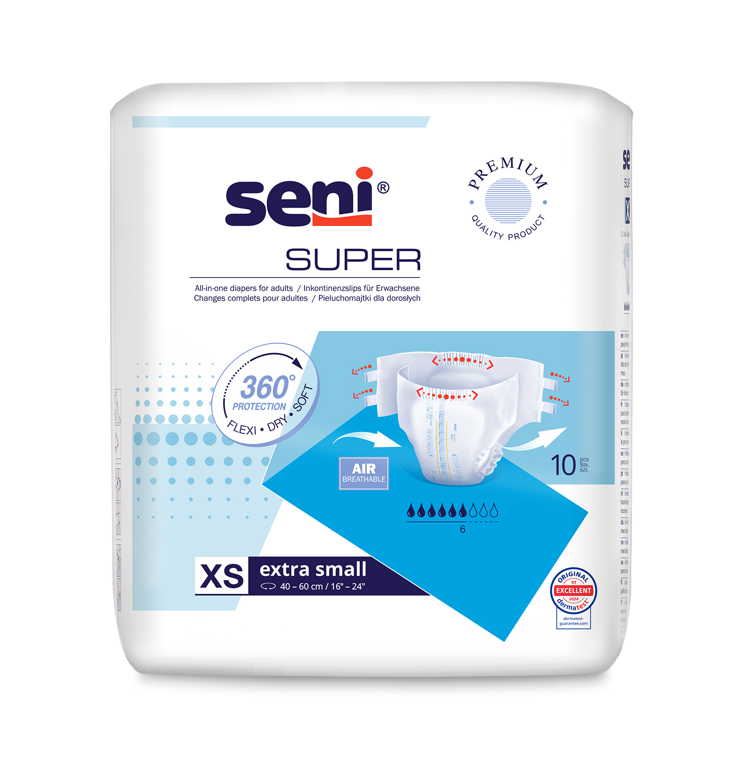 Seni Super Extra Small scutece incontinenţă 10 buc - 1