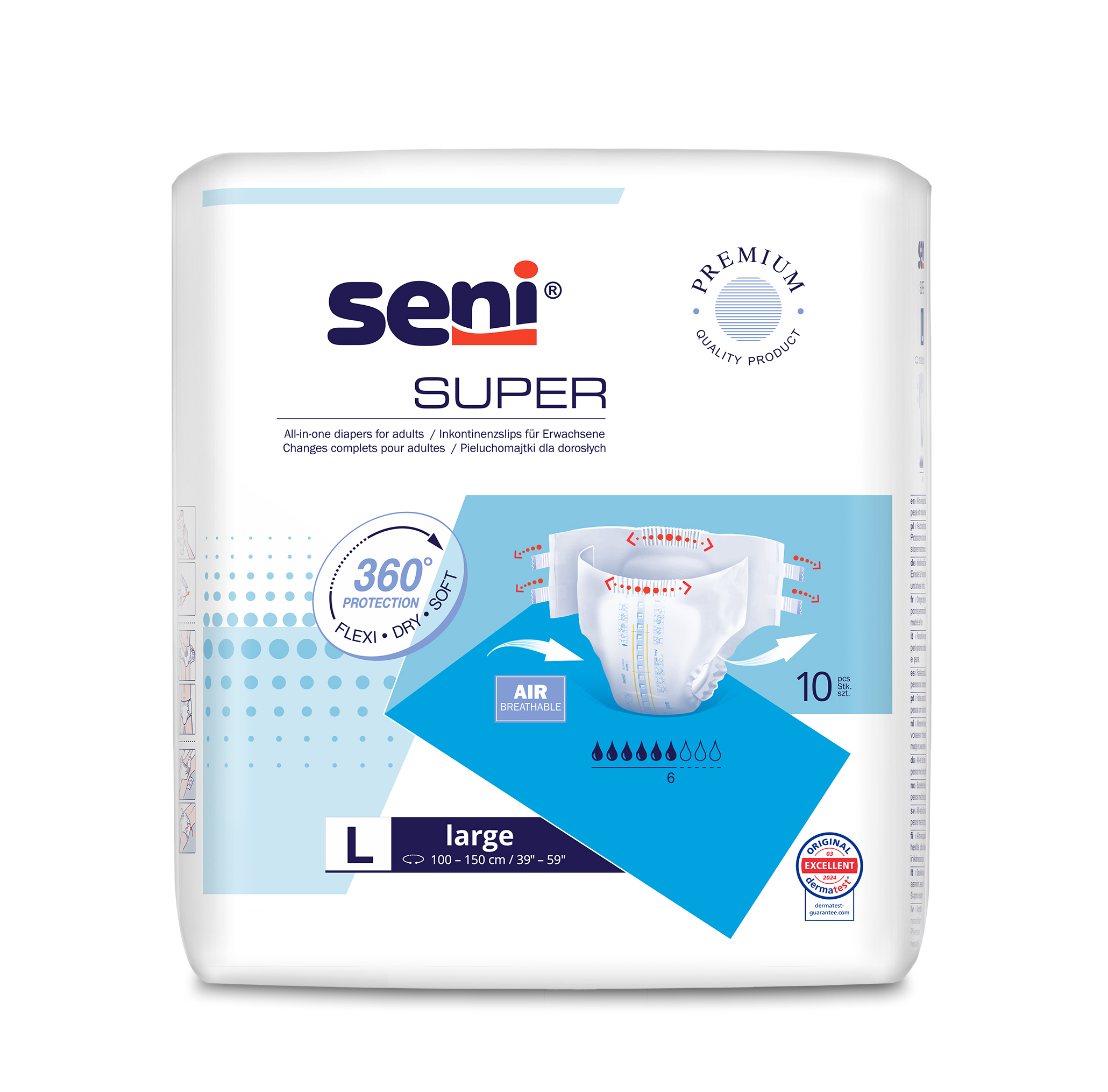 Seni Super Large scutece incontinenţă 10 buc - 1
