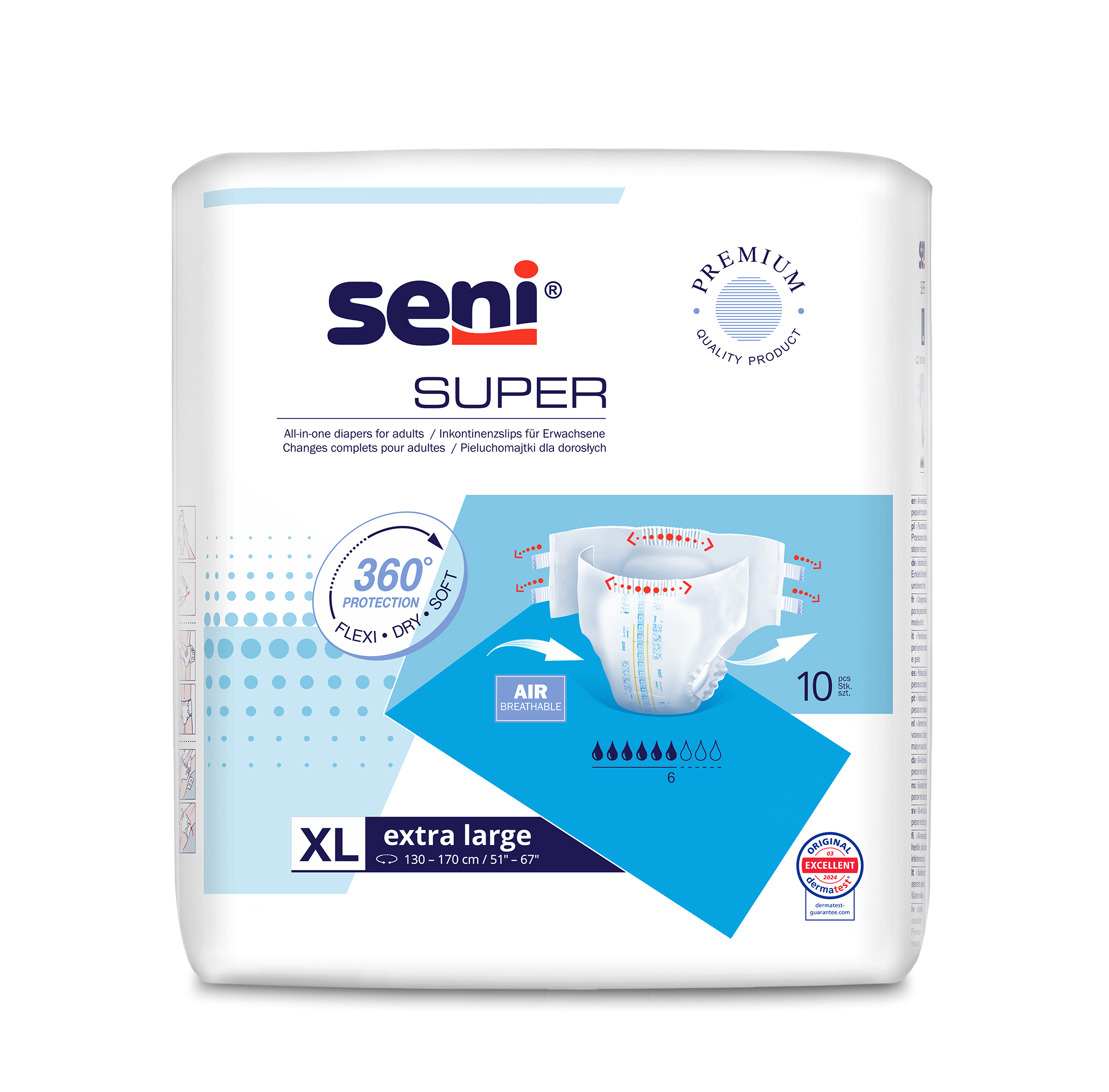 Seni Super Extra Large scutece incontinenţă 10 buc - 1