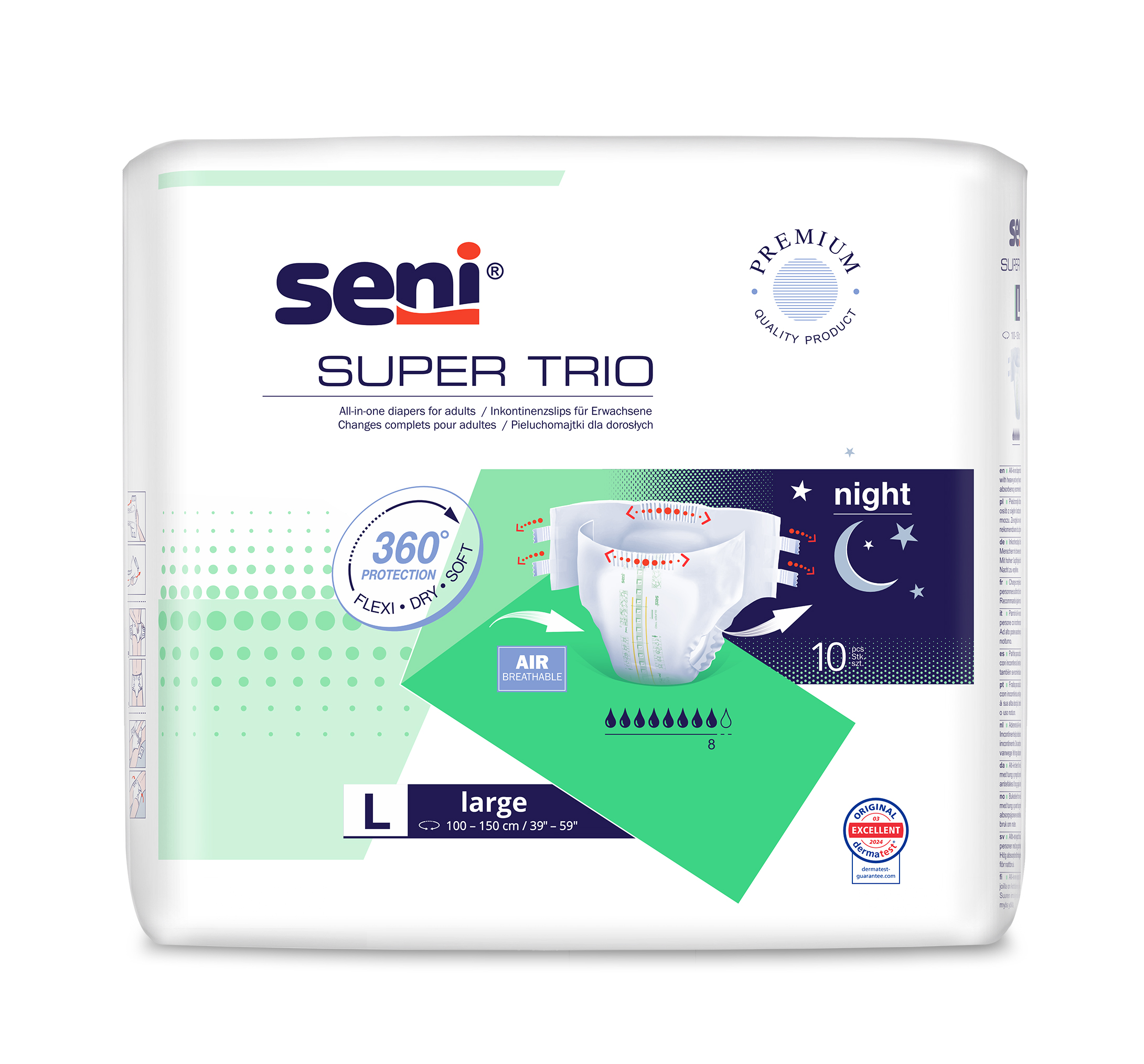 Seni Super Trio Large scutece incontinenţă 10 buc - 1