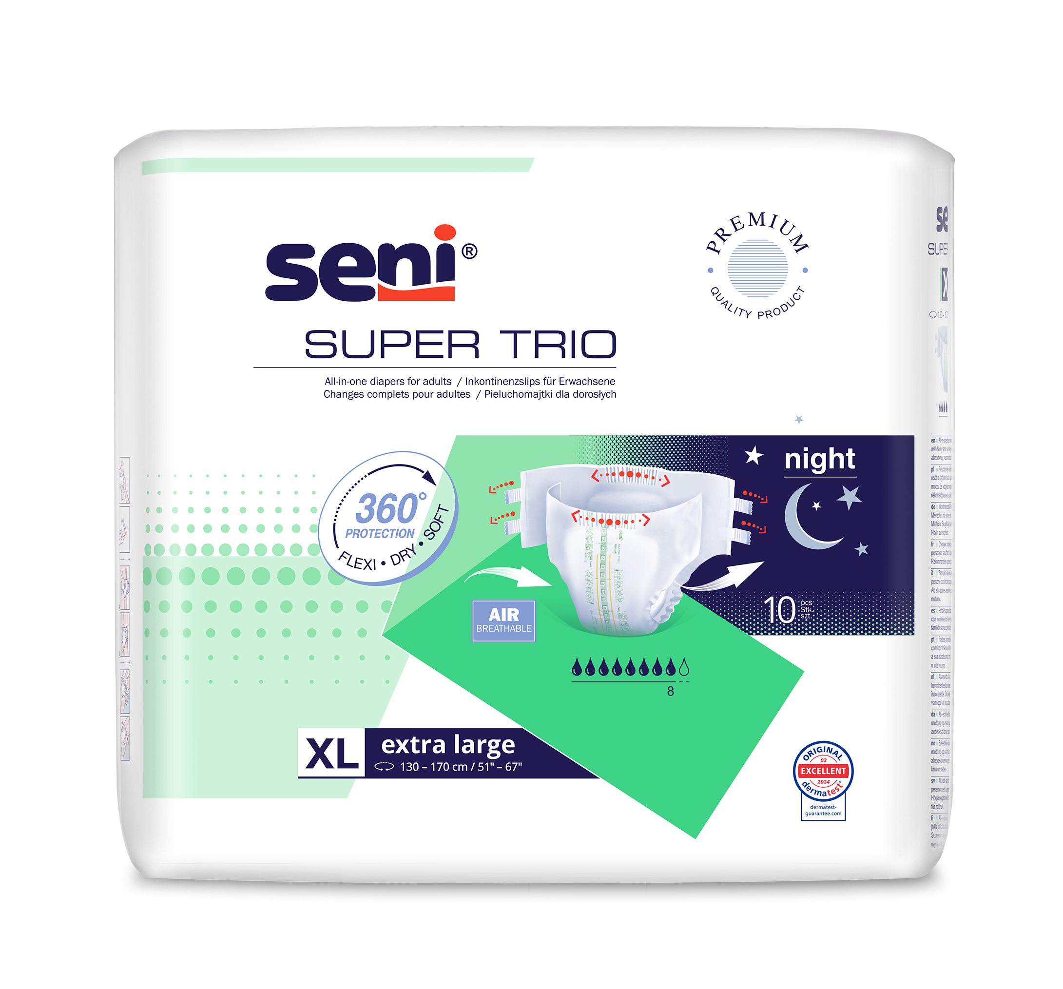 Seni Super Trio Extra Large scutece incontinenţă 10 buc - 1
