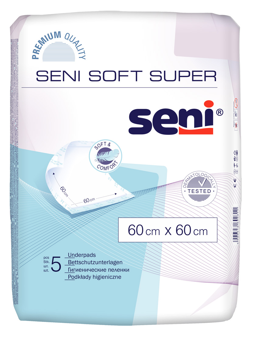 Seni Soft Super aleze igienice 60x60 cm 5 buc - 1
