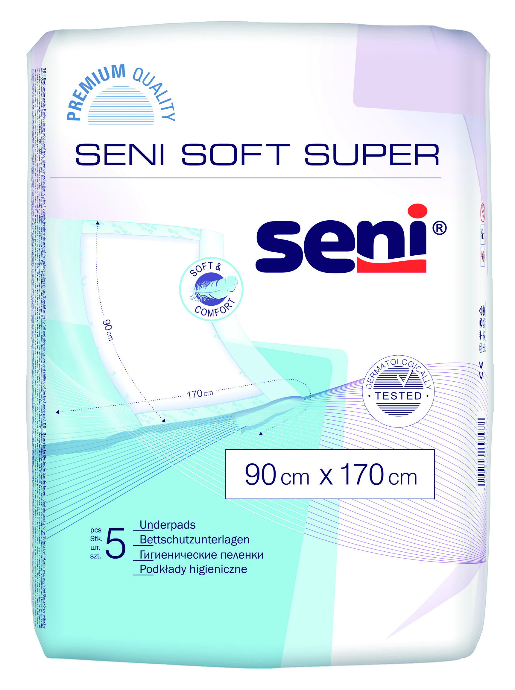 Seni Soft Super aleze igienice 90x170 cm 5 buc - 1