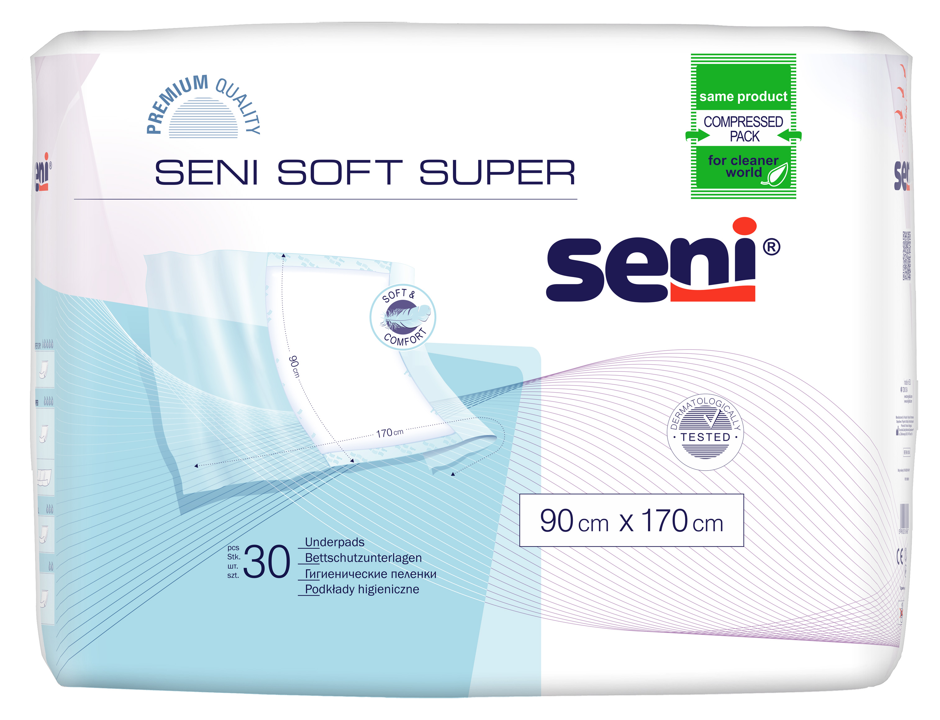 Seni Soft Super aleze igienice 90x170 cm 30 buc - 1
