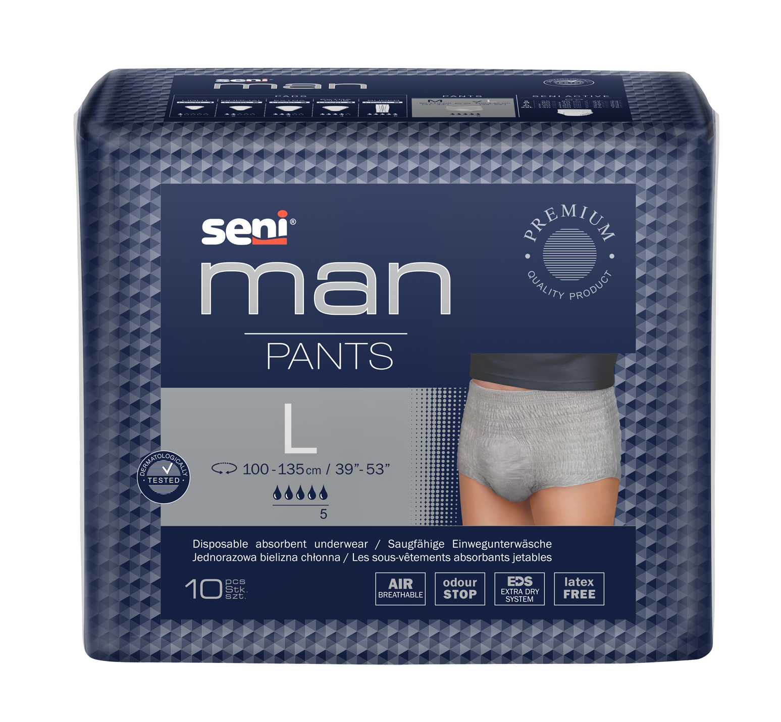 Seni Man Pants chilot absorbant Large 10 buc - 1