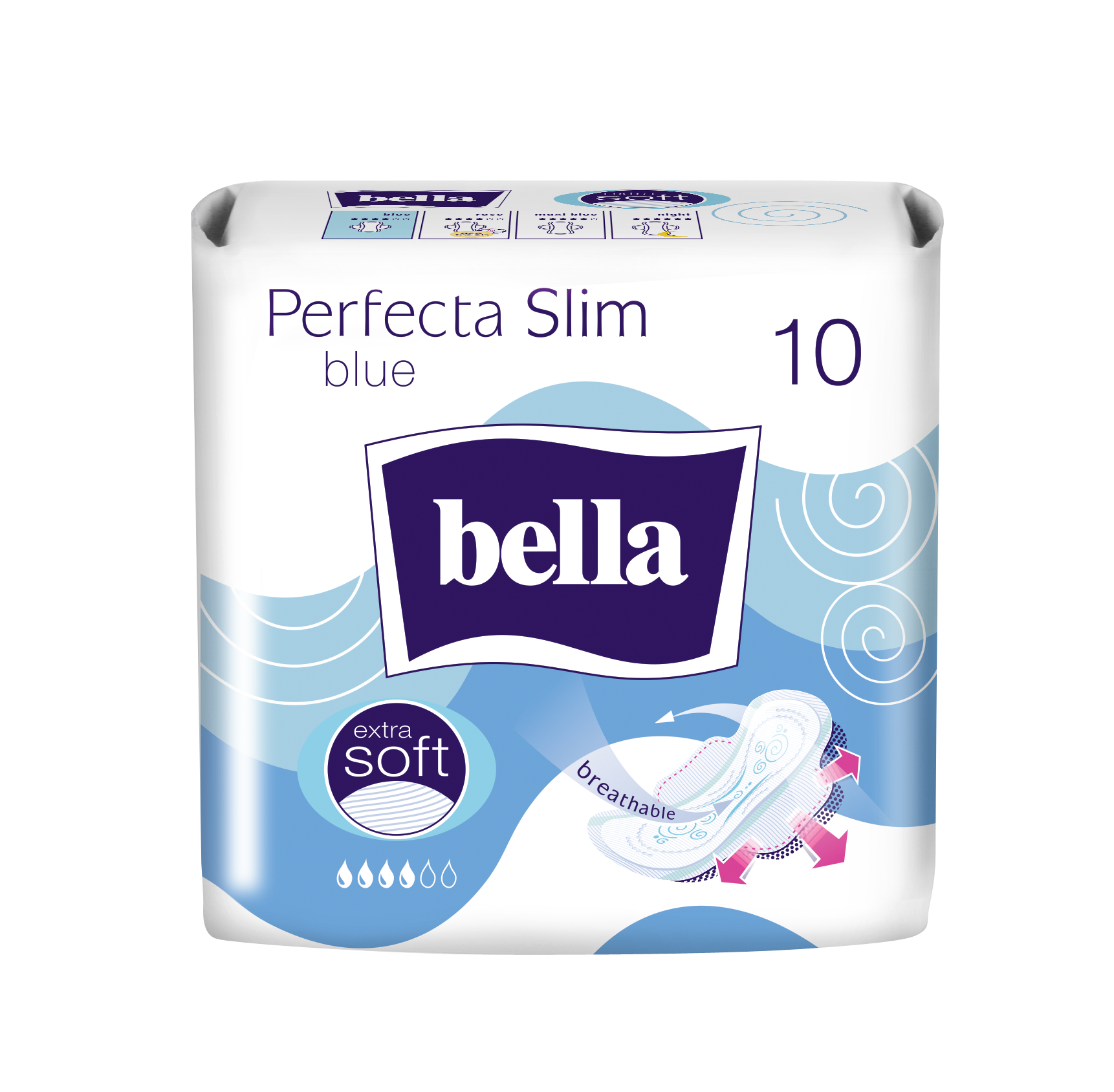 Perfecta Slim Blue Extra Soft absorbante igienice 10 buc - 1