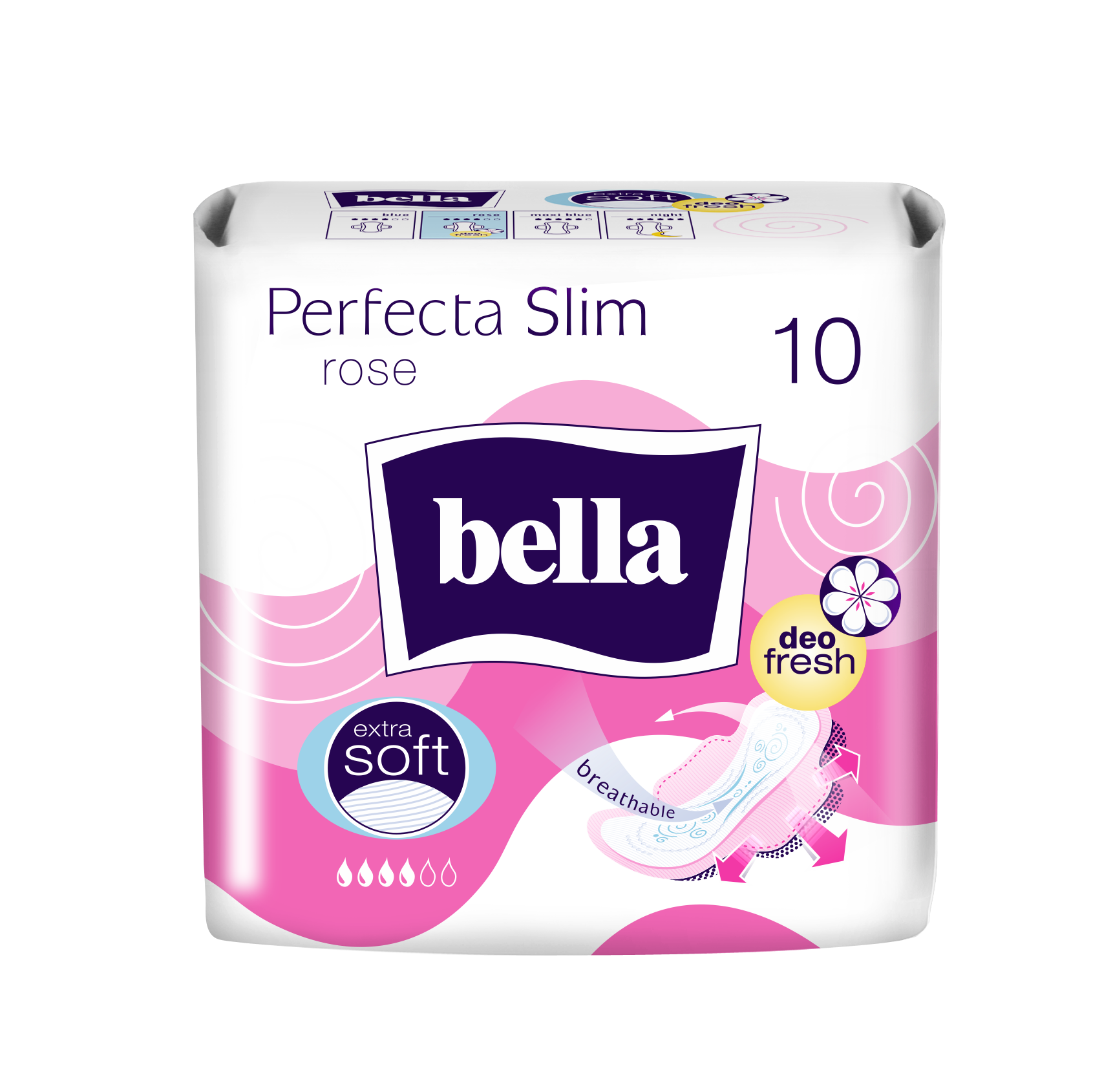 Perfecta Slim Rose Extra Soft Deo absorbante igienice 10 buc - 1