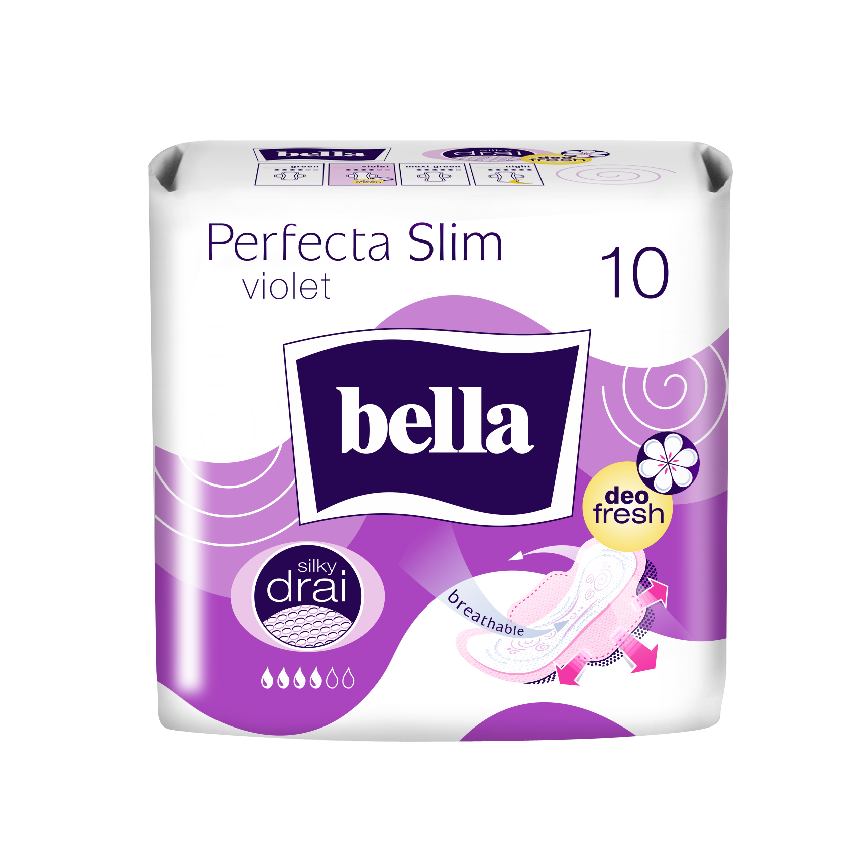 Perfecta Slim Violet Silky Drai Deo absorbante igienice 10 buc - 1