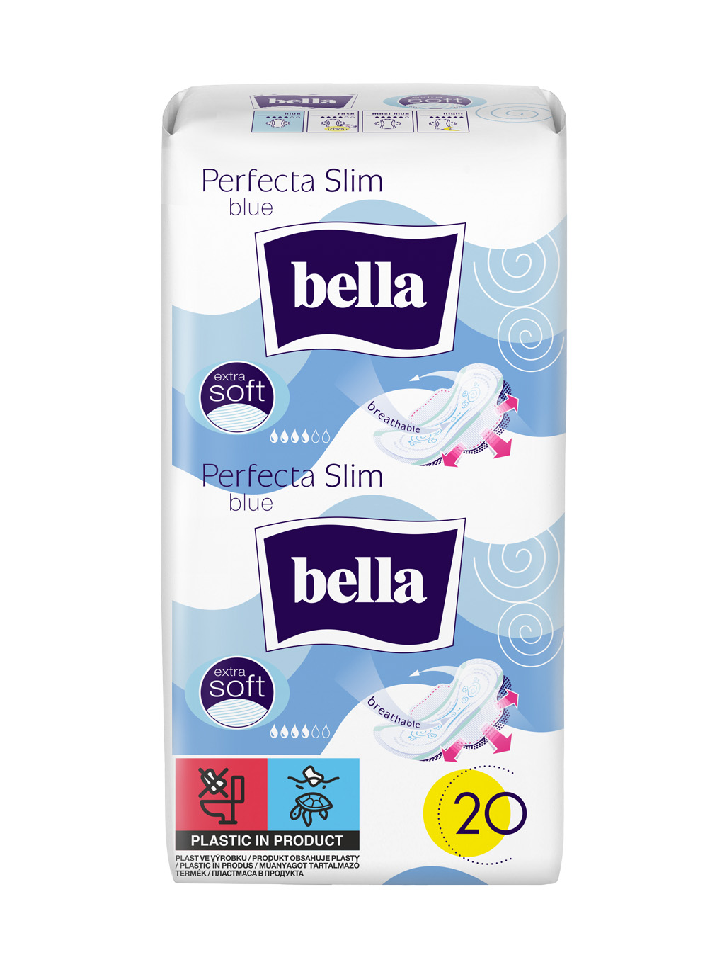 Perfecta Slim Blue Extra Soft absorbante igienice 20 buc - 1