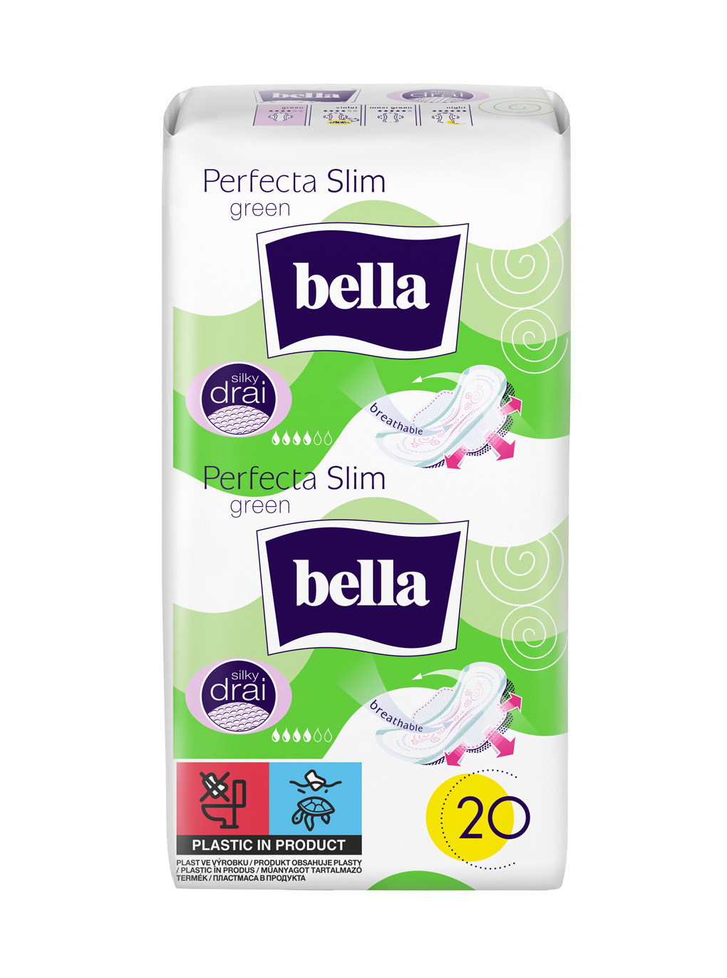 Perfecta Slim Green Silk Drai absorbante igienice 20 buc - 1