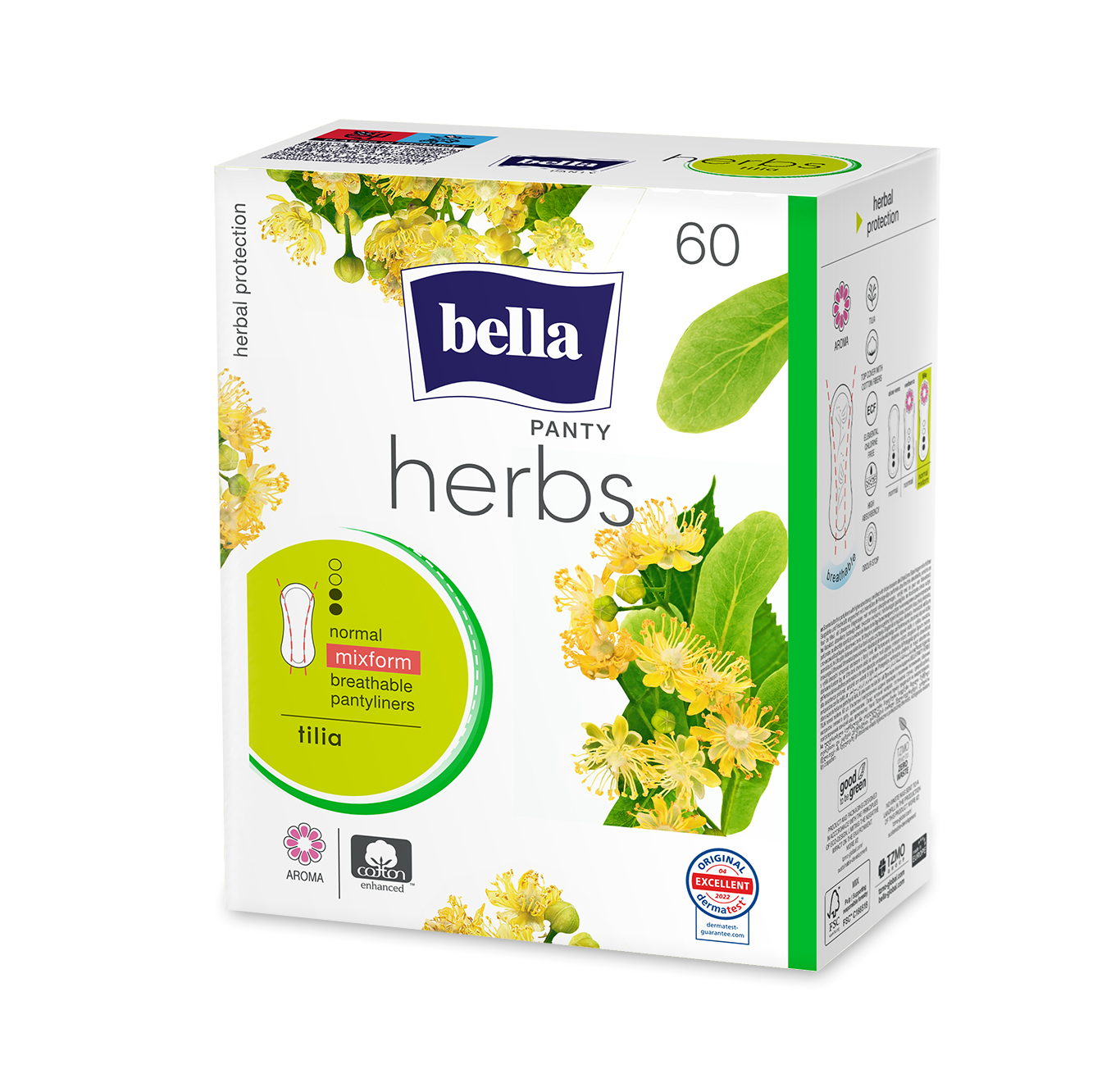 Bella Herbs Panty Floare de tei absorbante zilnice 60 buc - E-motion