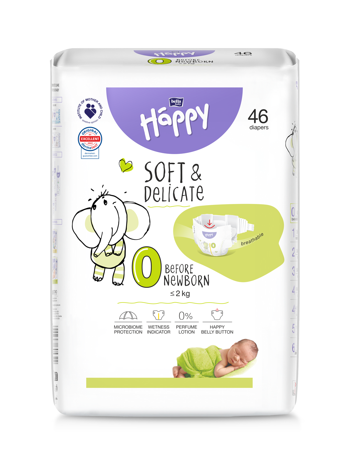 Happy Soft&Delicate Before New Born scutece copii 46 buc - E-motion