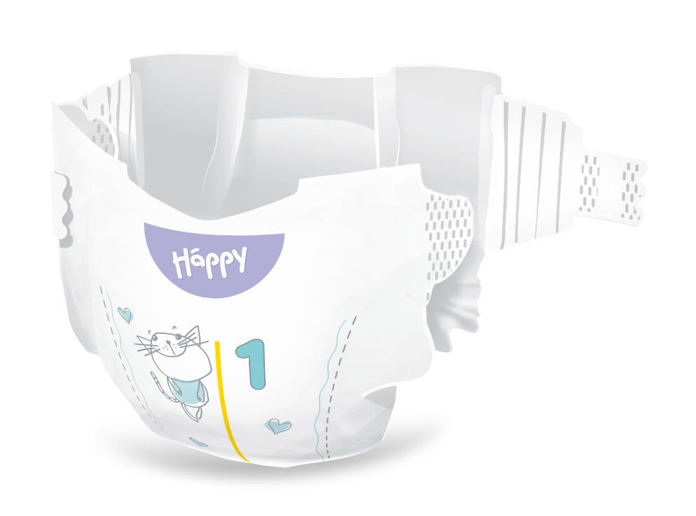Happy Soft&Delicate Newborn scutece copii 2-5 kg 82 buc - 2