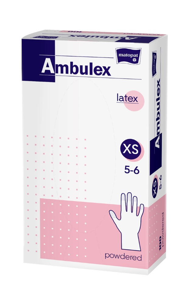 Ambulex mănuşi din latex pudrate nesterile XS 100 buc