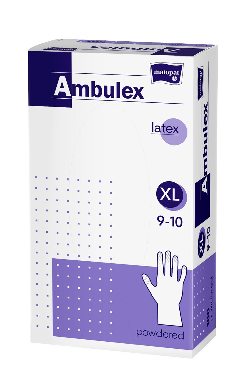 Ambulex mănuşi din latex pudrate nesterile XL 100 buc
