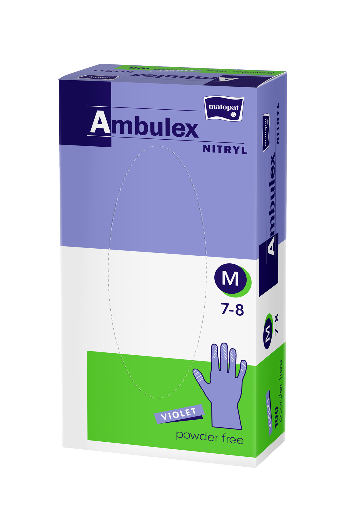 Ambulex mănuşi din nitril violet nepudrate nesterile M 100 buc - 1