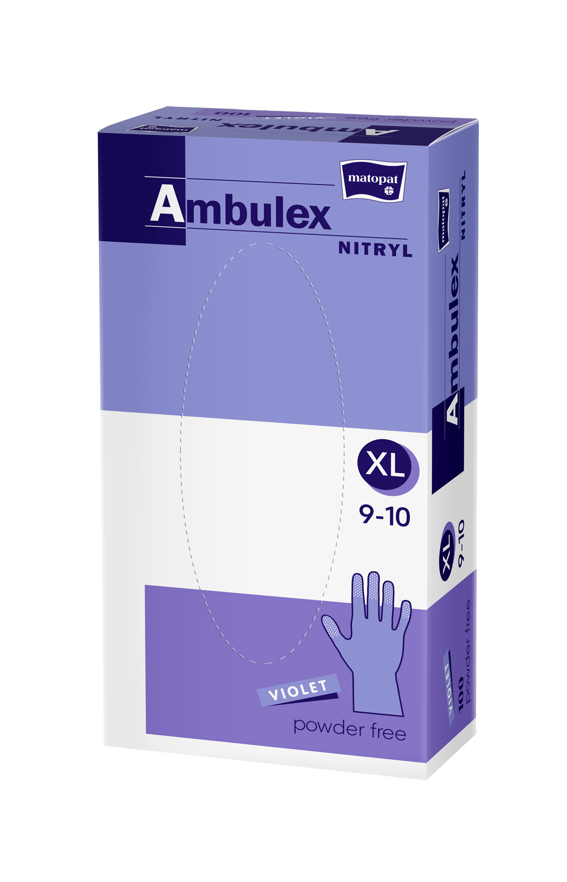 Ambulex mănuşi din nitril violet nepudrate nesterile XL 100 buc - 1