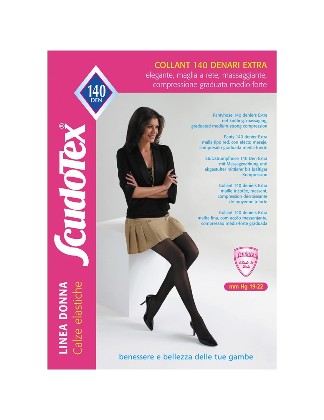 Ciorapi compresivi SCUDOTEX 490, 140 Den, negru, nr.5