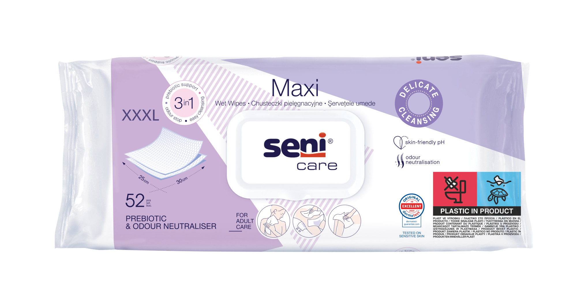 Seni Care Maxi Şerveţele umede XXXL 25x30 cm 52 buc - 1
