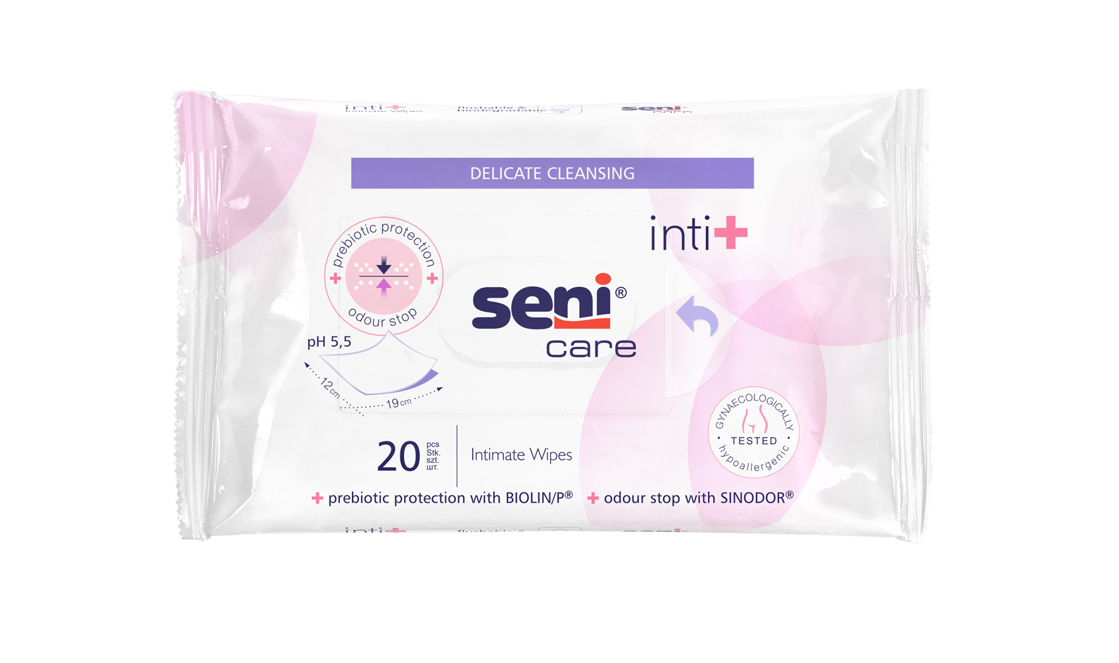 Seni Care Inti+ Şerveţele umede biodegradabile 19x12 cm 20 buc - 1