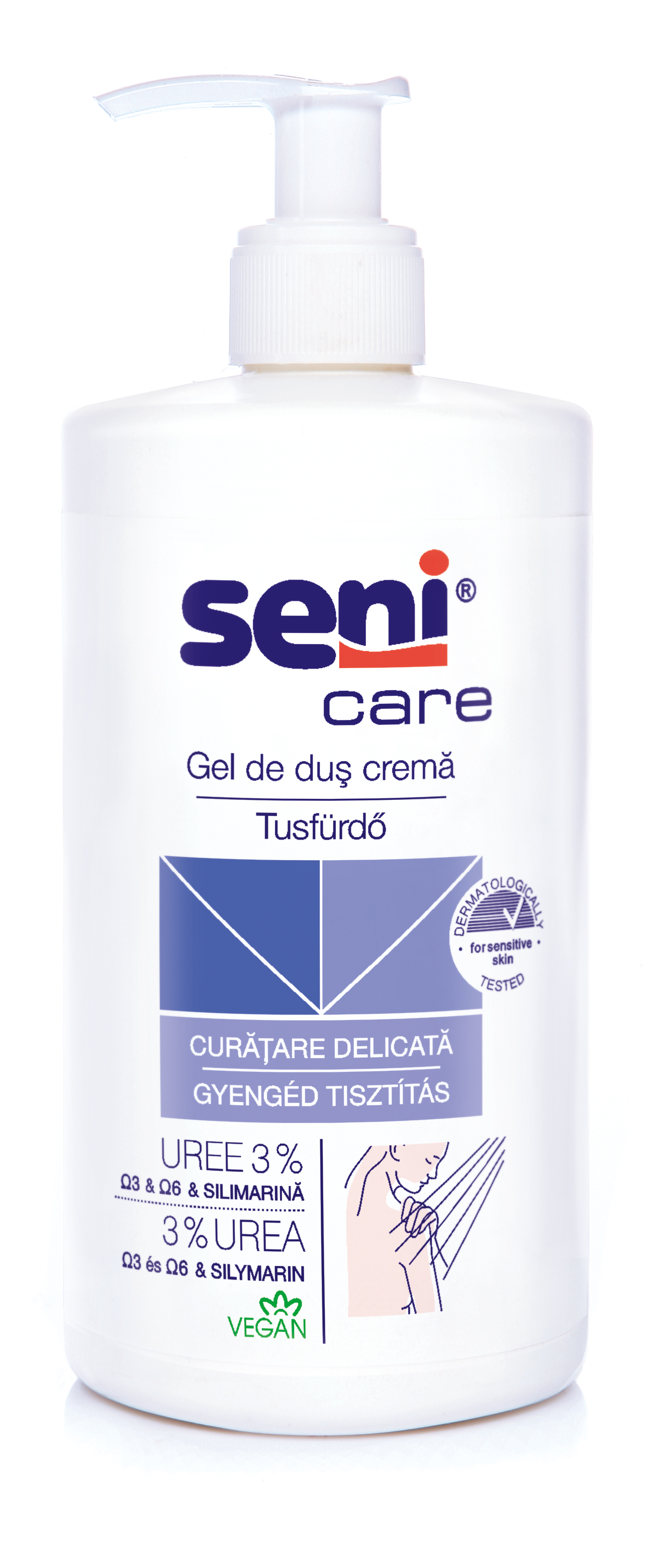 Seni Care Gel de dus cremă 3% uree 500ml - 1