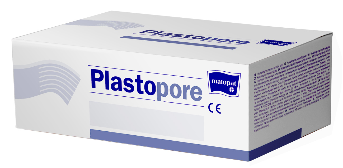 Plastopore bandă adezivă 2.5cm x 9.14 m 12 buc