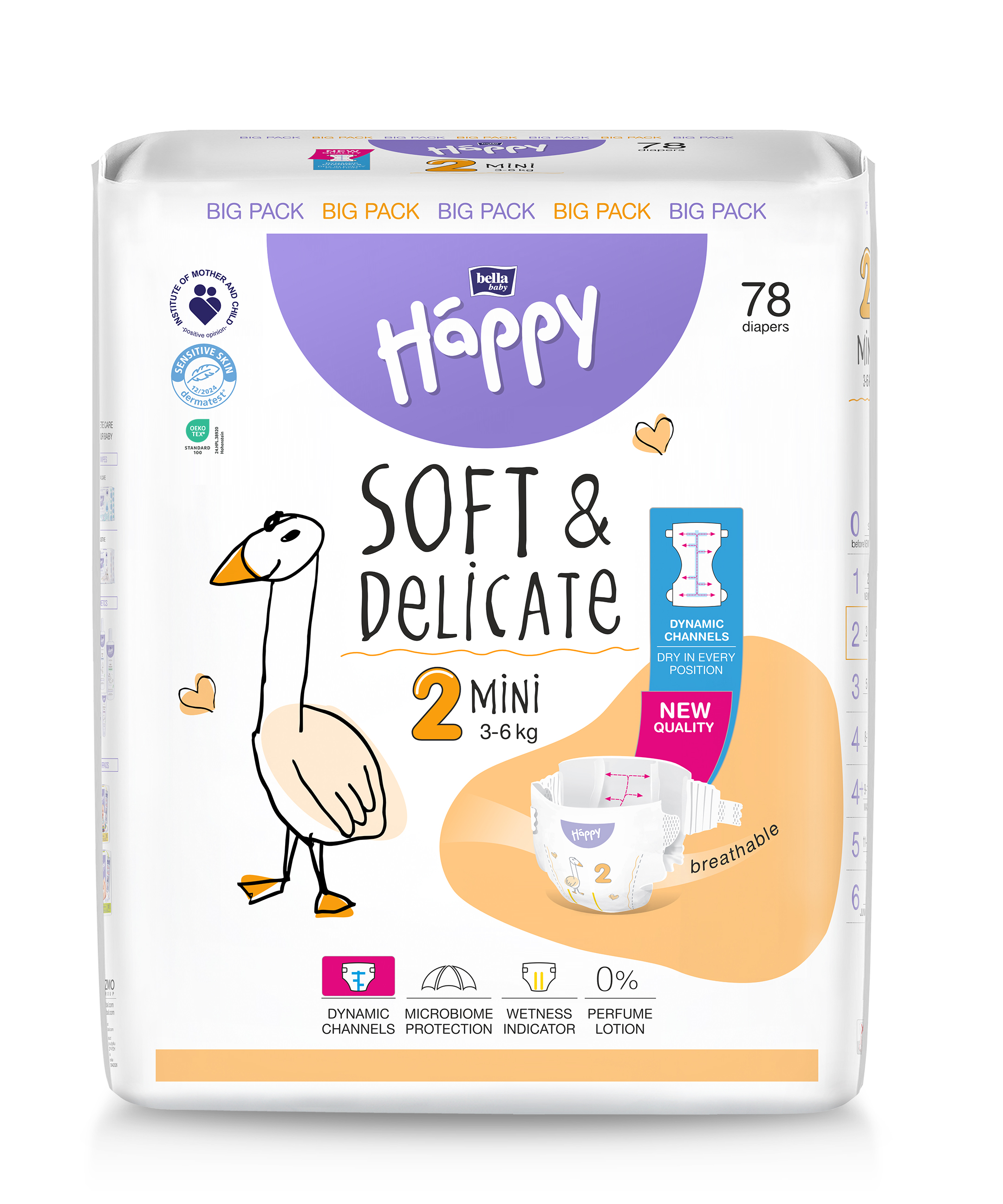 Happy Soft&Delicate Mini scutece copii 78 buc - 1