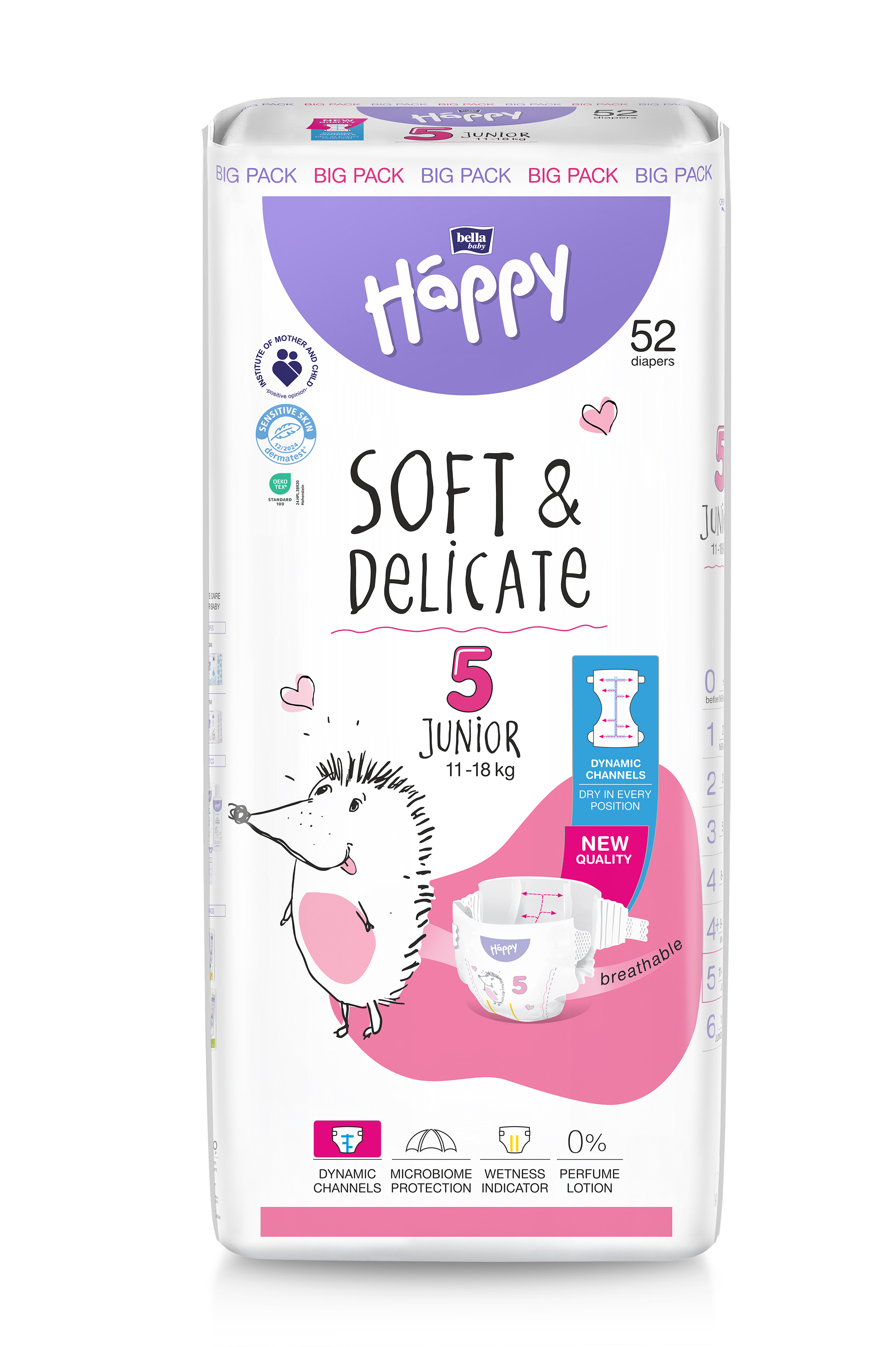 Happy Soft&Delicate Junior scutece copii 52 buc - 1