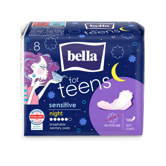 Bella for Teens Sensitive Night Absorbante igienice 8 buc