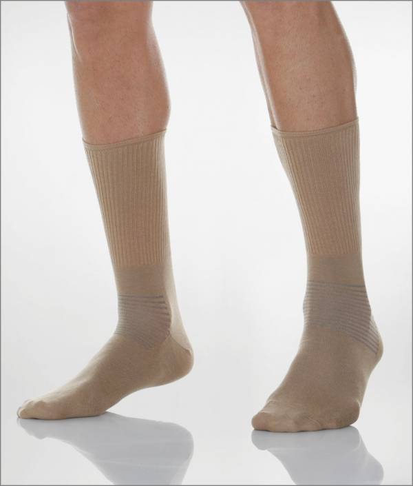 Șosete scurte pentru diabetici, bej, X-static, cotton, unisex Medium